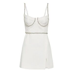 SELF-PORTRAIT
Lace and crêpe minidress